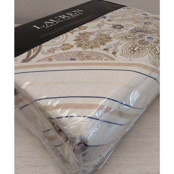 Ralph Lauren ESTELLA PAISLEY Cream Multi Cotton Full Queen Duvet Cover Set - Picture 4 of 10